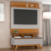 Painel Angra E Rack Rubi Tv 50 Pol 120 cm Naturalle Off White BECHARA