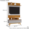 Painel Angra E Rack Rubi Tv 50 Pol 120 cm Naturalle Off White BECHARA