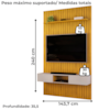 Painel Bancada Tv 60 Pol Ripado 240X144 cm Trento  Cedro Bali Dj Moveis