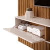 Painel Bancada Tv 60 Pol Ripado 240X144 cm Trento Freijo Off White Dj Moveis