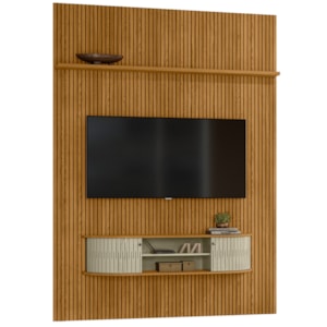 Painel Bancada Tv 65 Pol 244x179cm Monte Carlo Cumaru Opala MADETEC Painel Bancada Tv 65 Pol 244x179cm Monte Carlo Cumaru Opala MADETEC