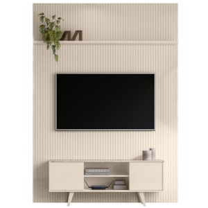Painel Bancada Tv 65 Pol 245x179 cm Panorama Calacata Off White MADETEC