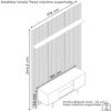 Painel Bancada Tv 65 Pol 245x179 cm Panorama Calacata Off White MADETEC