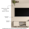 Painel Bancada Tv 65 Pol 245x179 cm Panorama Calacata Off White MADETEC