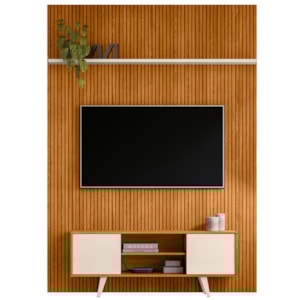 Painel Bancada Tv 65 Pol 245x179 cm Panorama Cinamomo Off White MADETEC