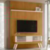 Painel Bancada Tv 65 Pol 245x179 cm Premium Cinamomo Off White MADETEC