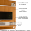 Painel Bancada Tv 65 Pol 245x179 cm Premium Cinamomo Off White MADETEC