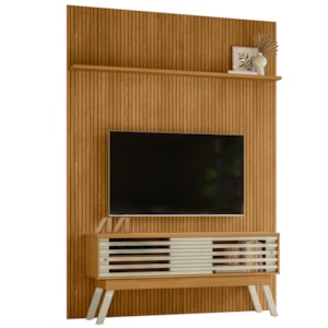 Painel Bancada Tv 65 Pol 245x179 cm Premium Cumaru Opala MADETEC