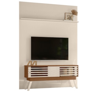 Painel Bancada Tv 65 Pol 245x179 cm Premium Naturale Off White MADETEC