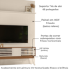 Painel Bancada Tv 65 Pol 245x179 cm Premium Naturale Off White MADETEC