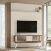 Painel Bancada Tv 65 Pol 245x179 cm Premium Naturale Off White MADETEC