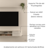 Painel Bancada Tv 75 Pol 245x238 cm Bugatti Calacata Off White MADETEC