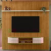 Painel Bancada Tv 75 Pol 245x238 cm Bugatti Cinamomo Off White MADETEC