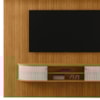 Painel Bancada Tv 75 Pol 245x238 cm Bugatti Cinamomo Off White MADETEC