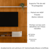 Painel Bancada Tv 75 Pol 245x238 cm Bugatti Cinamomo Off White MADETEC