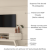 Painel Bancada Tv 75 Pol 245x238 cm Laguna Calacata Off White MADETEC