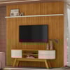 Painel Bancada Tv 75 Pol 245x238 cm Laguna Cinamomo Off White MADETEC