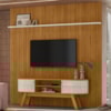 Painel Bancada Tv 75 Pol 245x238 cm Laguna Cinamomo Off White MADETEC