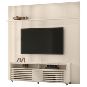 Painel Bancada Tv 75 Pol 245x238 cm Prestige Calacata Off White MADETEC Painel Bancada Tv 75 Pol 245x238 cm Prestige Calacata Off White MADETEC
