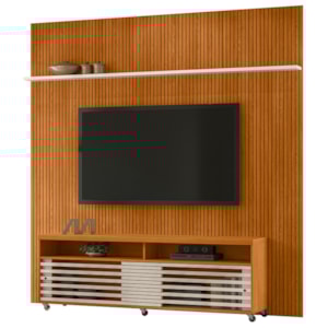 Painel Bancada Tv 75 Pol 245x238 cm Prestige Cinamomo Off White MADETEC