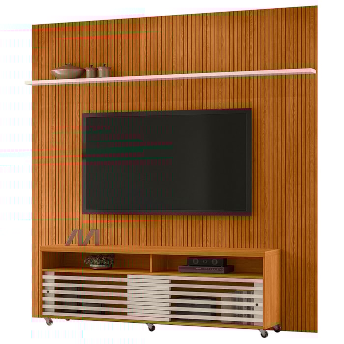 Painel Bancada Tv 75 Pol 245x238 cm Prestige Cinamomo Off White MADETEC