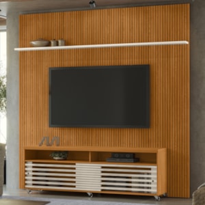 Painel Bancada Tv 75 Pol 245x238 cm Prestige Cinamomo Off White MADETEC
