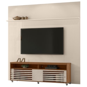 Painel Bancada Tv 75 Pol 245x238 cm Prestige Naturale Off White MADETEC