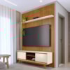 Painel E Bancada Tv 65 Pol 245x179 cm Milo Cinamomo Off White MADETEC