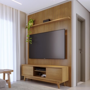 Painel E Bancada Tv 65 Pol 245x179 cm Milo Cumaru MADETEC