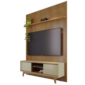 Painel E Bancada Tv 65 Pol 245x179 cm Milo Cumaru Opala MADETEC Painel E Bancada Tv 65 Pol 245x179 cm Milo Cumaru Opala MADETEC