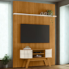 Painel E Bancada Tv 65 Pol 245x179 cm Silverstone Cinamomo Off White MADETEC