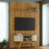 Painel E Bancada Tv 65 Pol 245x179 cm Silverstone Cumaru Opala MADETEC