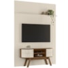 Painel E Bancada Tv 65 Pol 245x179 cm Silverstone Naturale Off White MADETEC