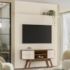 Painel E Bancada Tv 65 Pol 245x179 cm Silverstone Naturale Off White MADETEC