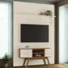 Painel E Bancada Tv 65 Pol 245x179 cm Silverstone Naturale Off White MADETEC