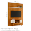 Painel E Bancada TV 65 Pol New Silverstone 179X245 cm Cinamomo Off White MADETEC