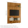 Painel E Bancada TV 65 Pol New Silverstone 179X245 cm Cumaru Opala MADETEC