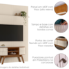Painel E Bancada TV 65 Pol New Silverstone 179X245 cm Naturale Off White MADETEC