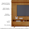 Painel E Bancada Tv 75 Pol 245x238 cm Luna Cumaru MADETEC