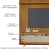 Painel E Bancada Tv 75 Pol 245x238 cm Luna Cumaru Opala MADETEC