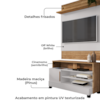 Painel Guaratuba E Rack Pipa Tv 48 Pol 108 cm Cinamomo Off White BECHARA