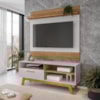 Painel Guaruja E Rack Paladio Tv 55 Pol 136 cm Cinamomo Off White BECHARA
