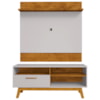 Painel Guaruja E Rack Paladio Tv 55 Pol 136 cm Naturalle Off White BECHARA
