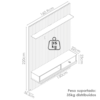 Painel Home Para TV 65 Pol Detroit 220X161 cm Off White Nature Tebar