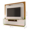 Painel Home Theater Nilo Para Tv 75 Pol 2 Portas 200 cm Cinamomo Off White Madetec