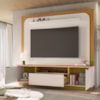 Painel Home Theater Nilo Para Tv 75 Pol 2 Portas 200 cm Cinamomo Off White Madetec