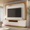 Painel Home Theater Nilo Para Tv 75 Pol 2 Portas 200 cm Cinamomo Off White Madetec