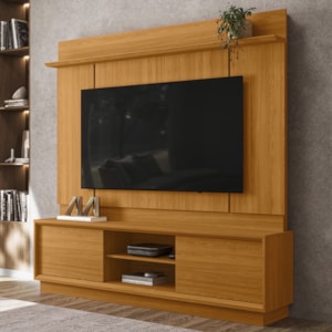 Painel Home Theater Siena Para Tv 75 Pol 2 Portas 184 cm Cinamomo Madetec