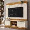 Painel Home Theater Siena Para Tv 75 Pol 2 Portas 184 cm Cinamomo Off White Madetec