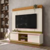 Painel Home Theater Siena Para Tv 75 Pol 2 Portas 184 cm Cinamomo Off White Madetec